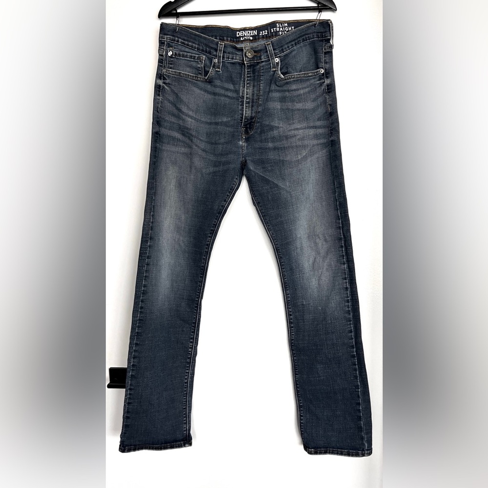 Denizen from Levi's 232 Men’s Straight Blue Jeans with Vintage Fading